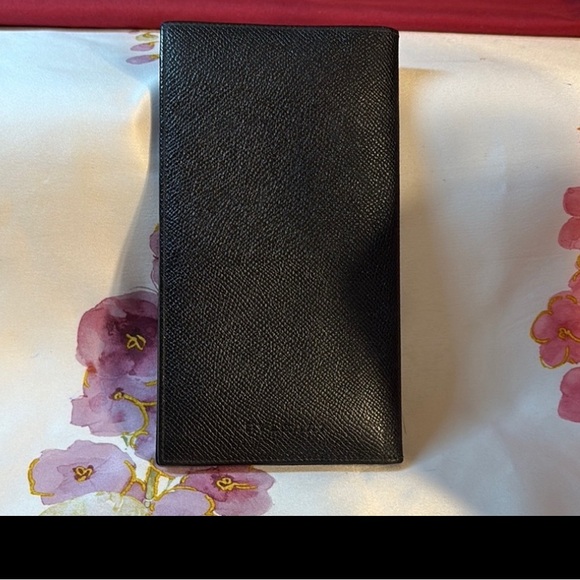Bulgari Black Textured Slim Wallet